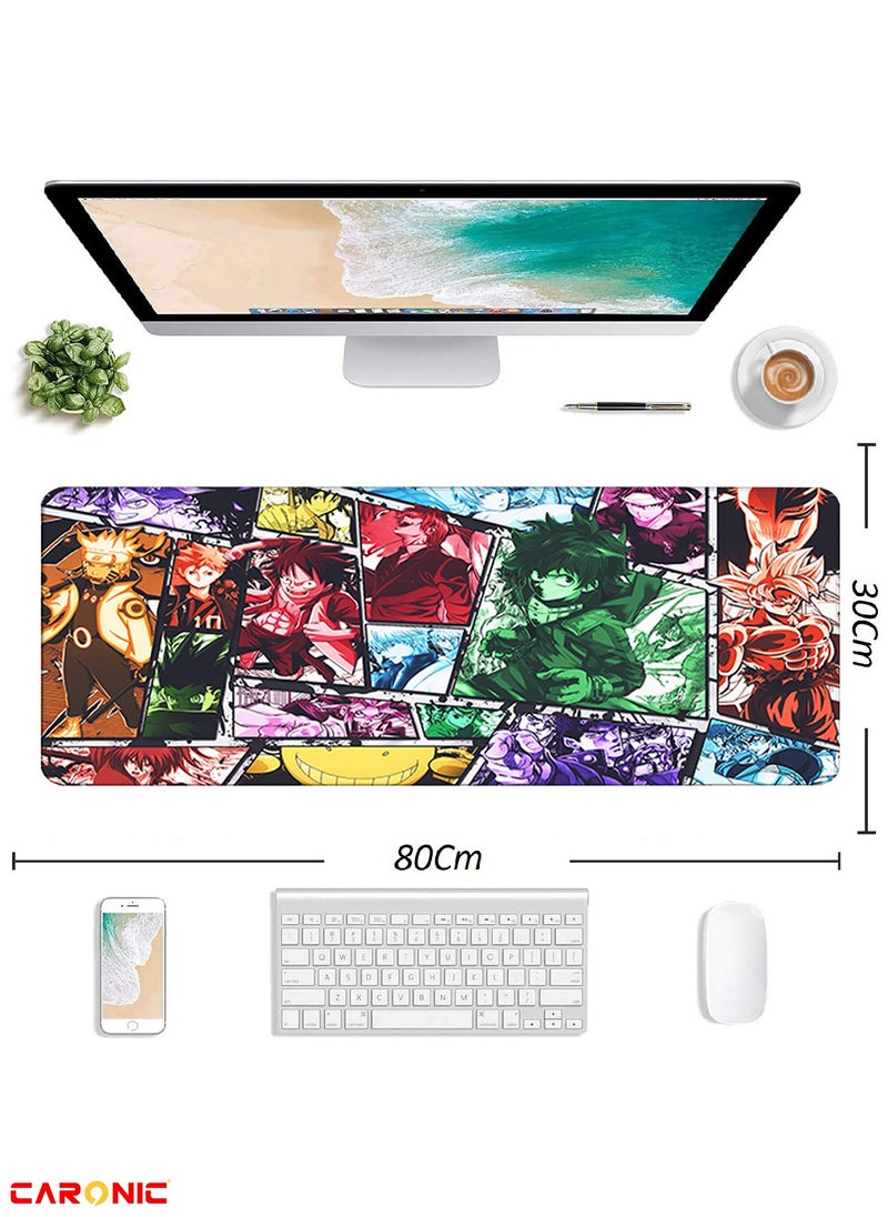 CARONIC - Large Gaming Mouse Pad with Superior Micro Weave Cloth Extended Desk Mousepad with Stitched Edges Non-Slip Base Water Resist Keyboard Pad For Gamer And Office Home YGO 114 - Image 1