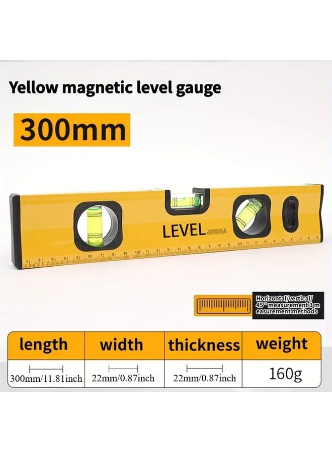 11.81 Inch Household Leveling Ruler High Precision Magnetic Bubble Balance Tool - Image 1