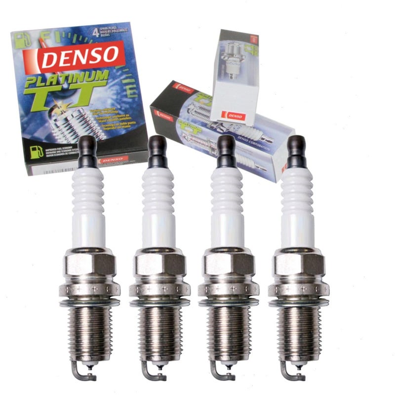 Sixity Auto 4 pc DENSO Platinum TT Spark Plugs compatible with Toyota Corolla 1.6L 1.8L L4 1993-2008 - Image 1