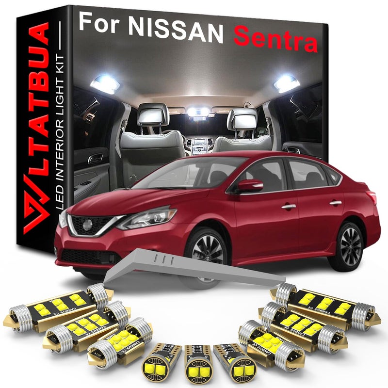 WLTATBUA LED Interior Light Kit Package Replacement for NISSAN Sentra 2007 2008 2009 2010 2011 2012 2013 2014 2015 2016 2017 2018 2019