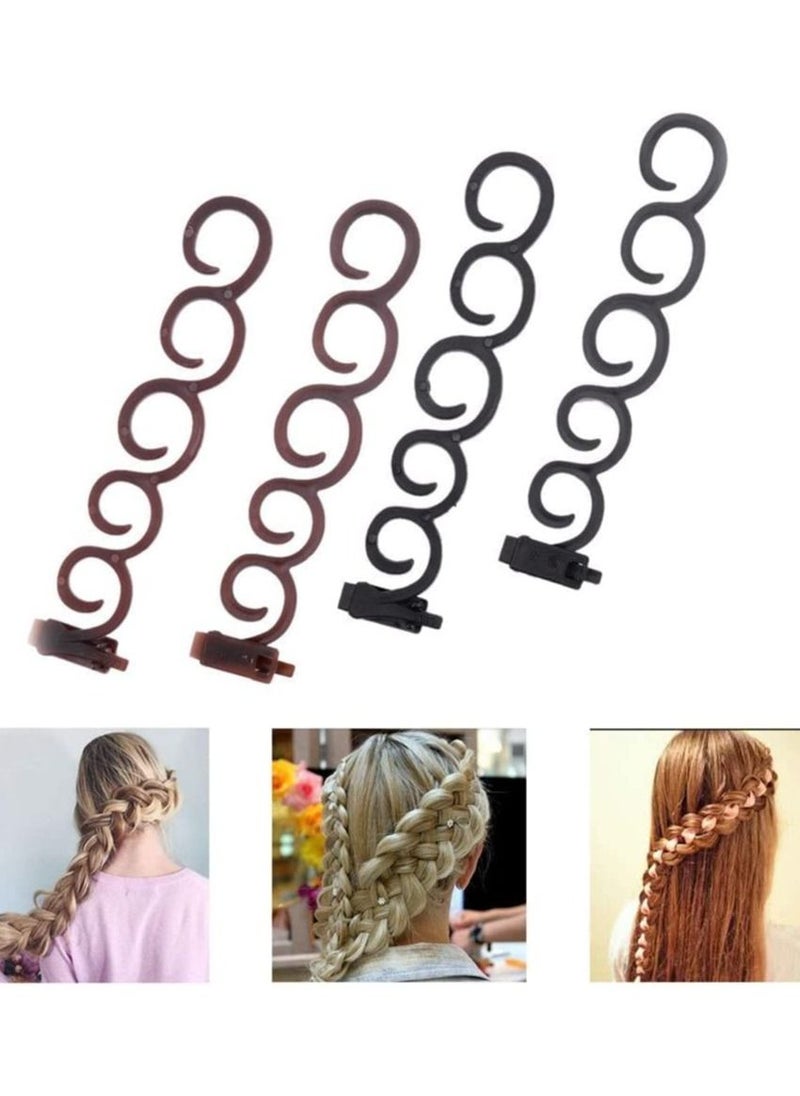 Y&D 4 PCS Women Braid Plaiting Twist Braider Roller Hook Bun Maker Hair Styling Tool DIY Accessories  - Image 1