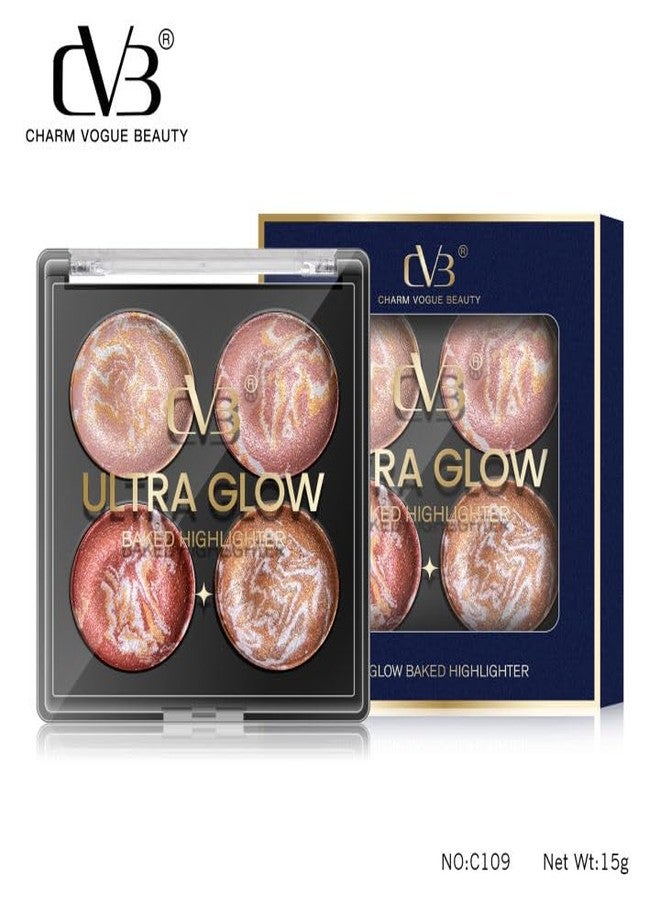 CVB C109 Ultra Glow Baked Highlighter | Radiant Shimmer Finish for Face & Body | Long-Lasting Luminous Glow - Image 3