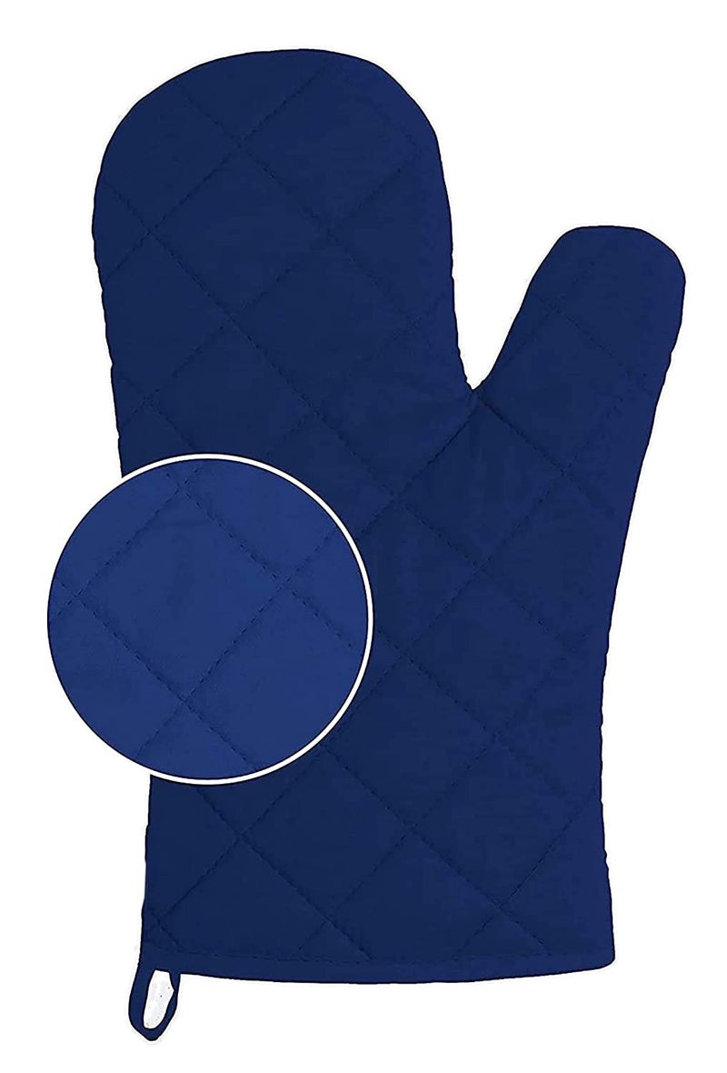 Kuber Industries Heat Resistant Cotton Kitchen Oven Mitt Microwave Gloves, Set of 2 (Blue)-HS43KUBMART26080, Standard - Image 3