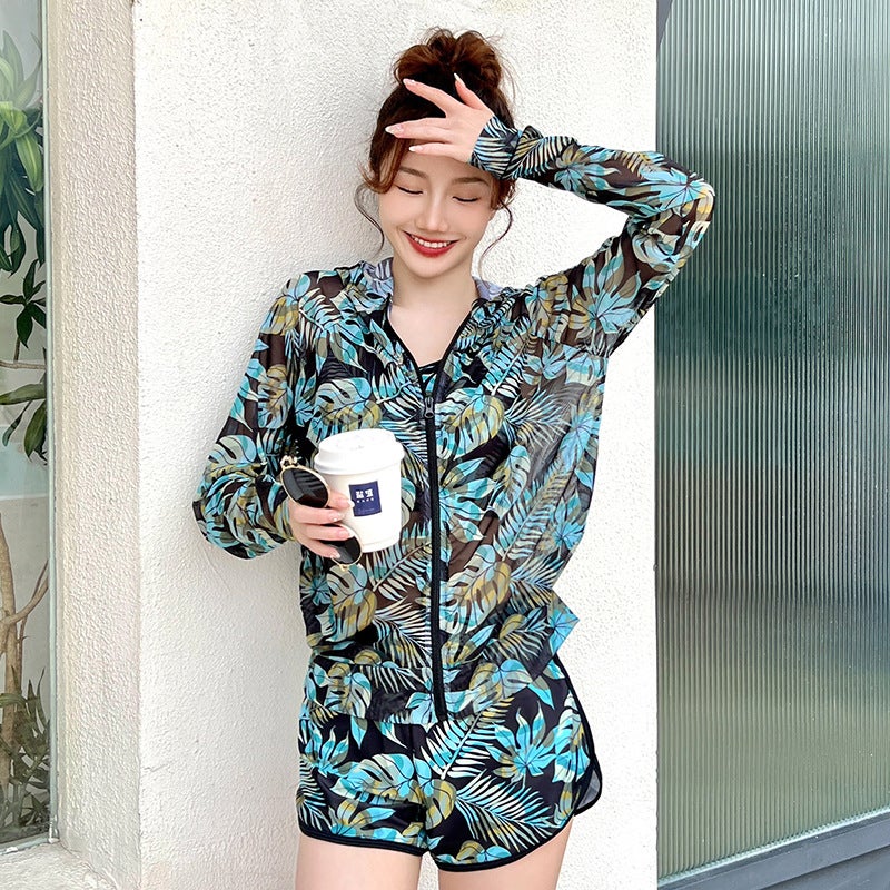 Womens Swimwear Set 2023 Long Sleeve Sun Protection Green