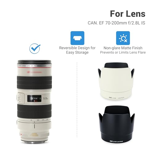 JJC LH86 Professional Lens Hood Compatible with Canon EF 70200mm F28L is USM Lens White Replaces Canon ET86Not for Canon RF 70200mm F28L is USM or not for EF 70200mm F28L is II or III - Image 3