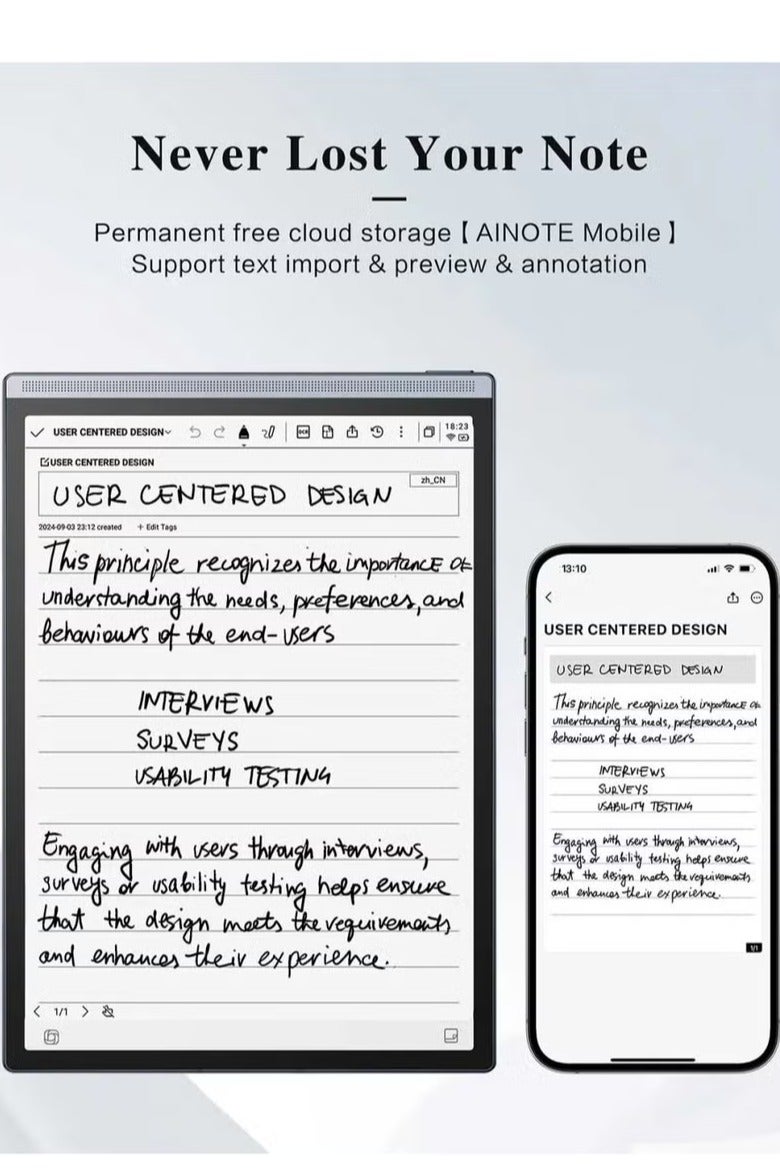 iFLYTEK AINOTE Air 2 Ink Tablet with Stylus Pen, Voice-to-Text, Language Translation, Android System, Camera, Wi-Fi & Bluetooth for Note Taking & Writing - Image 3