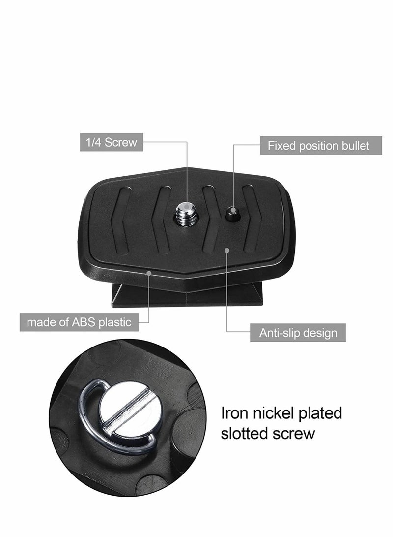 Excefore Tripod Quick Release Plate, 2 Pcs Tripod Adapter Mount Camera Tripod Adapter Plate Parts for Most 60 Inch Tripods and Cameras Tripod Mount QB-4W (44.6 mm)  - Image 5