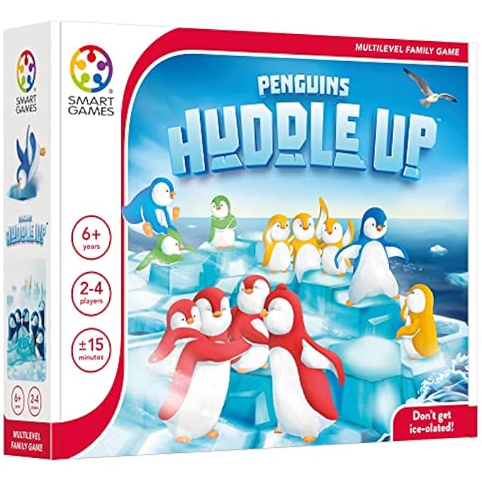 سمارت جيمز SmartGames - Penguins Huddle Up ، لعبة استراتيجية متعددة اللاعبين ، 2-4 لاعبين ، 6+ سنوات ، أسود - Image 1