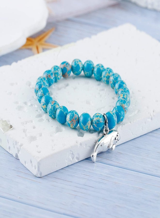 Fullrainbow Manatee Bracelet - Manatee Charm, Personalized Expandable Bangle for Women (Crystal Blue) - Image 5