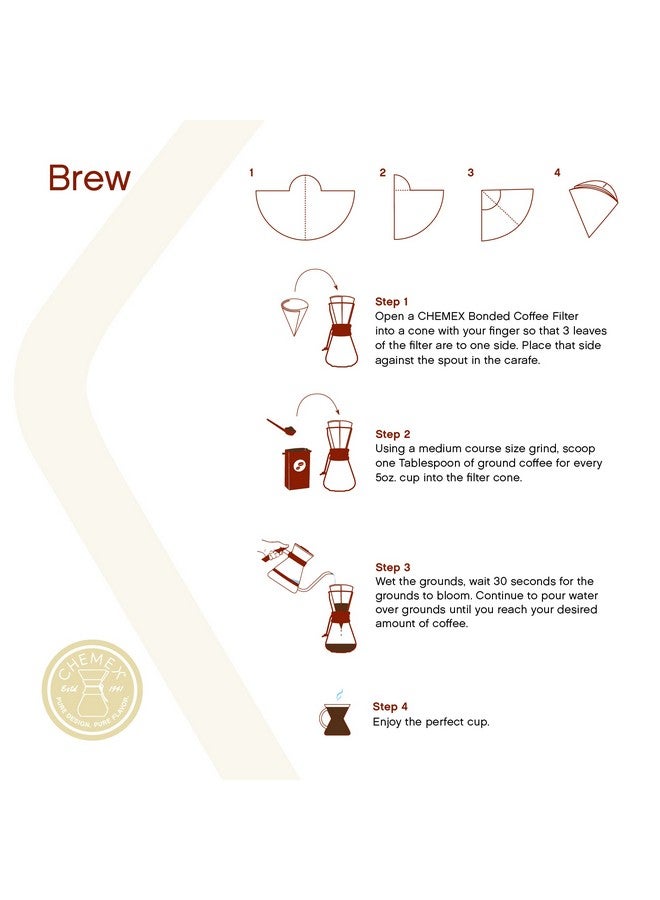 Chemex Chemex Bonded Filter - Half Moon - 100 ct  - Image 5