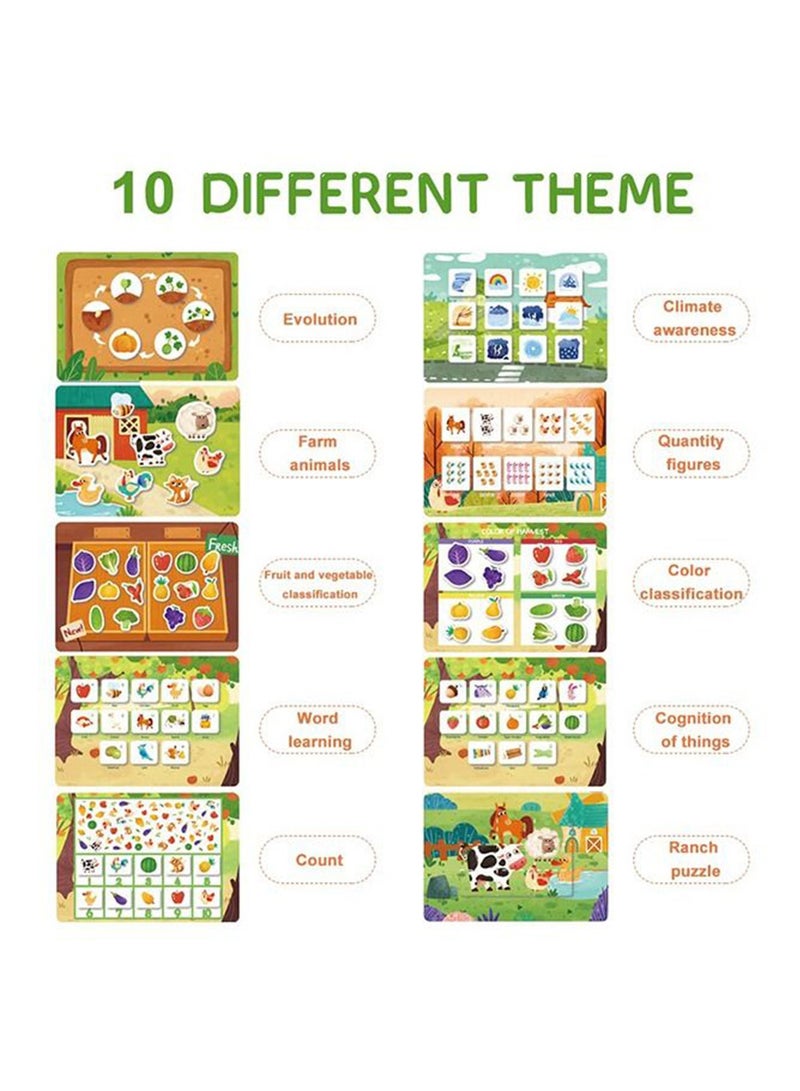 Early Toddler Educational Busy Book, Farm Theme Preschool Learning Activities Quiet Book for Kids to Develop Learning Skills  - Image 2