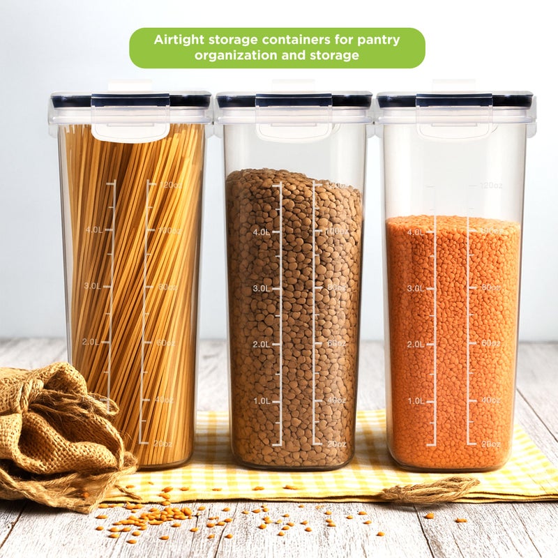 Utopia Kitchen Cereal Containers Storage Set â€“ 4 Pack 4L(135.2 oz) Airtight Food Storage Containers with Lids, BPA-Free Cereal Dispensers for Pantry Organization and Storage (Clear) - Image 3
