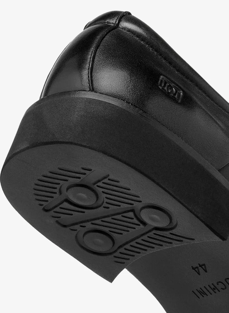 DUCHINI BLACK Men'S Leather Solid Slip-On Loafers for Men | Best Price UAE