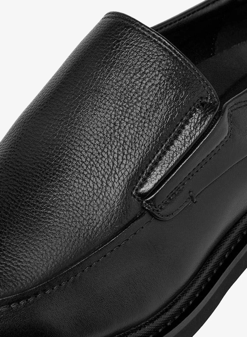 DUCHINI BLACK Men'S Leather Solid Slip-On Loafers for Men | Best Price UAE
