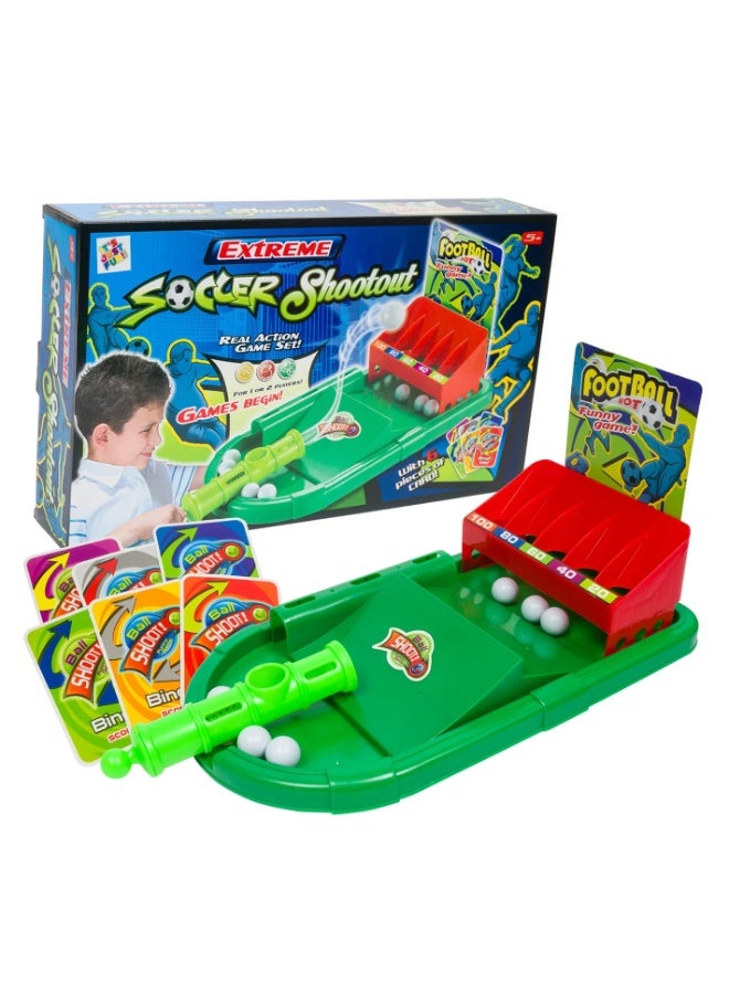 Tabletop Football Shooting Action Game Set with Scoring Goal Launcher Balls and Game Cards for 1 or 2 Players Fun Indoor Sports Board Game for Family and Friends - Image 1