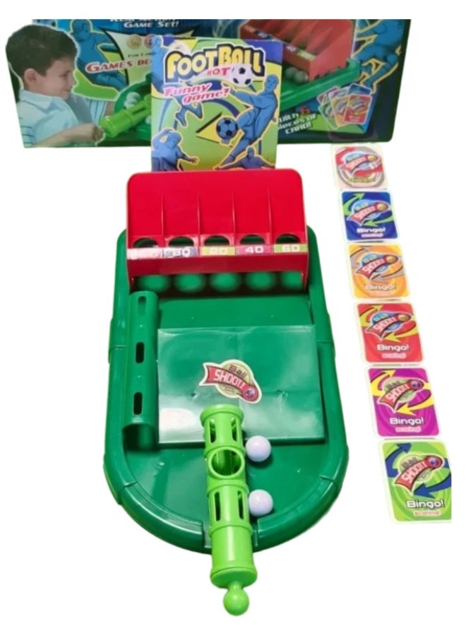 Tabletop Football Shooting Action Game Set with Scoring Goal Launcher Balls and Game Cards for 1 or 2 Players Fun Indoor Sports Board Game for Family and Friends - Image 2