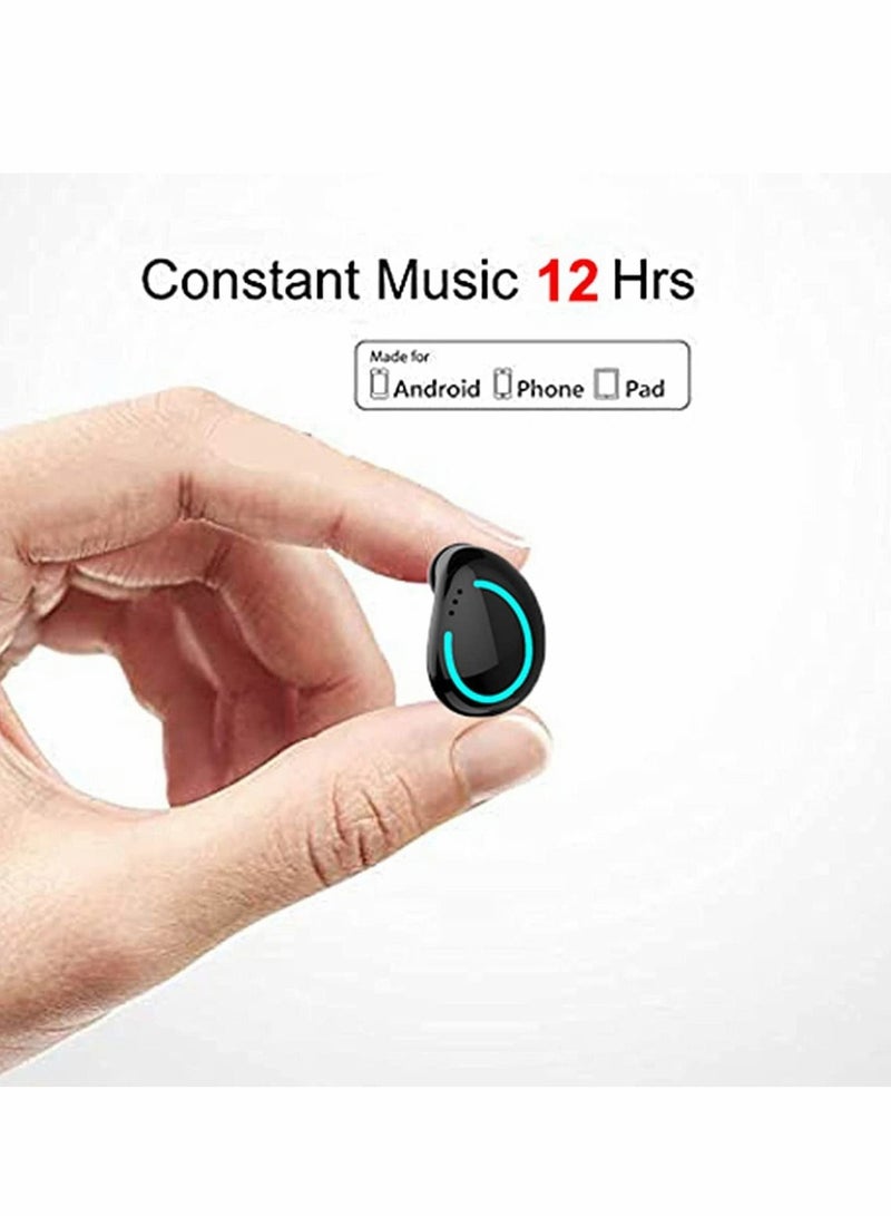 Captaintech Single Bluetooth Earbud Mini Invisible Bluetooth Wireless Hidden Headphone for Work Music Relax Painless for Android Blue Tooth in-Ear Noise Cancelling HD Sound Quality Fast Pairing IPX7 Waterproof - Image 2