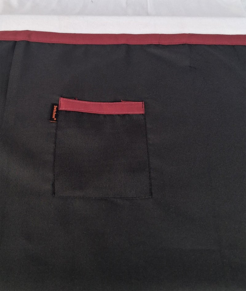 Switchon Polyester Waist Multipurpose Free Size unisex Apron - Proudly Made in India (Black Mehroon) - Image 3
