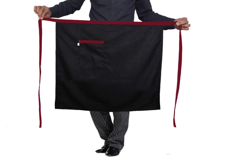 Switchon Polyester Waist Multipurpose Free Size unisex Apron - Proudly Made in India (Black Mehroon) - Image 2