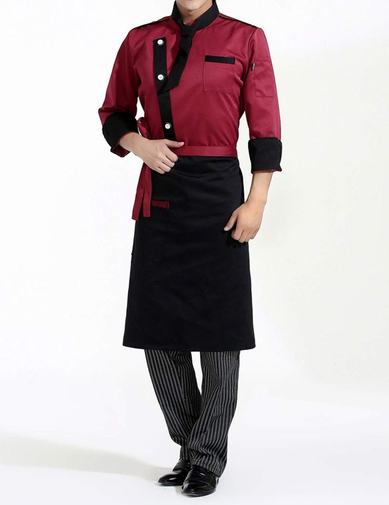 Switchon Polyester Waist Multipurpose Free Size unisex Apron - Proudly Made in India (Black Mehroon) - Image 1