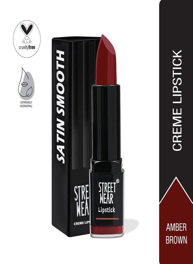 STREET WEAR Satin Smooth Lipstick -AMBER BROWN (Brown) - 4.2 gms - Longwear Creme Lipstick, Moisturizing, Creamy Formuation, 100% Color payoff, Enriched with Aloe vera, Vitamin E and Shea Butter - Image 2