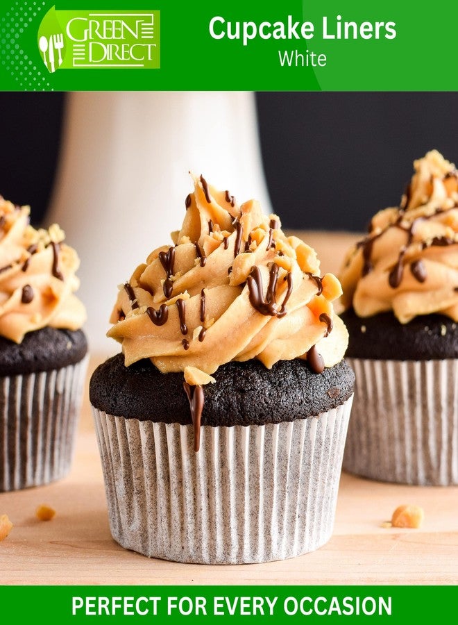 Green Direct Cupcake Liners - Standard Size Cupcake Wrappers to use for Pans or carrier or on stand - White Paper Baking Cups Pack of 500 - Image 2