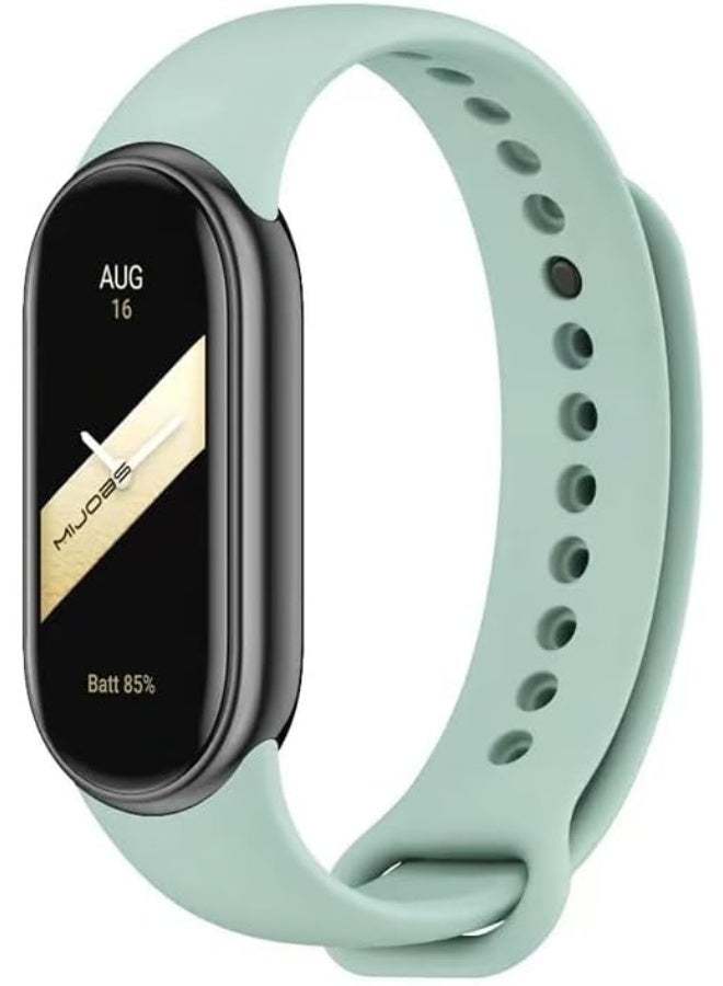 Band Compatible with Xiaomi Mi band 9/ Xiaomi Mi band 8 Replacement Strap, Silicone Skin-Friendly Wrist Strap Sports Wristbands for Women Men Xiaomi Band 8/9(Mint Green) - Image 1