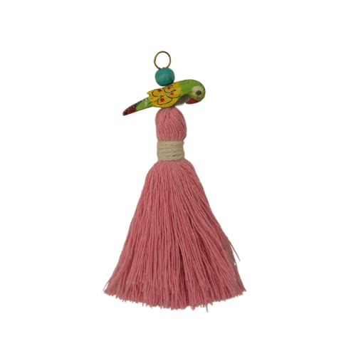 Zippy Flora Mini Cotton Tassels with Parrots (Pack of 10) (Baby Pink) - Image 4