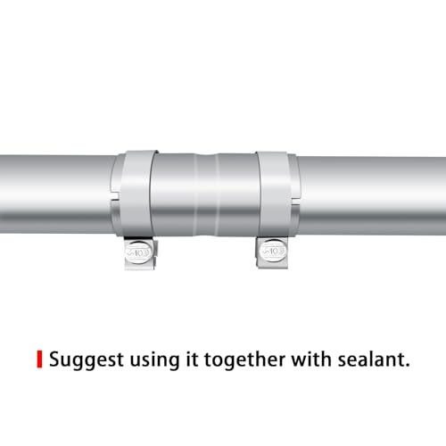 peastorm Stainless Steel 2.5 to 2.5 Inch Exhaust Adapter, 2.5" ID Exhaust Reducer Connector Pipe with Clamp - Image 4
