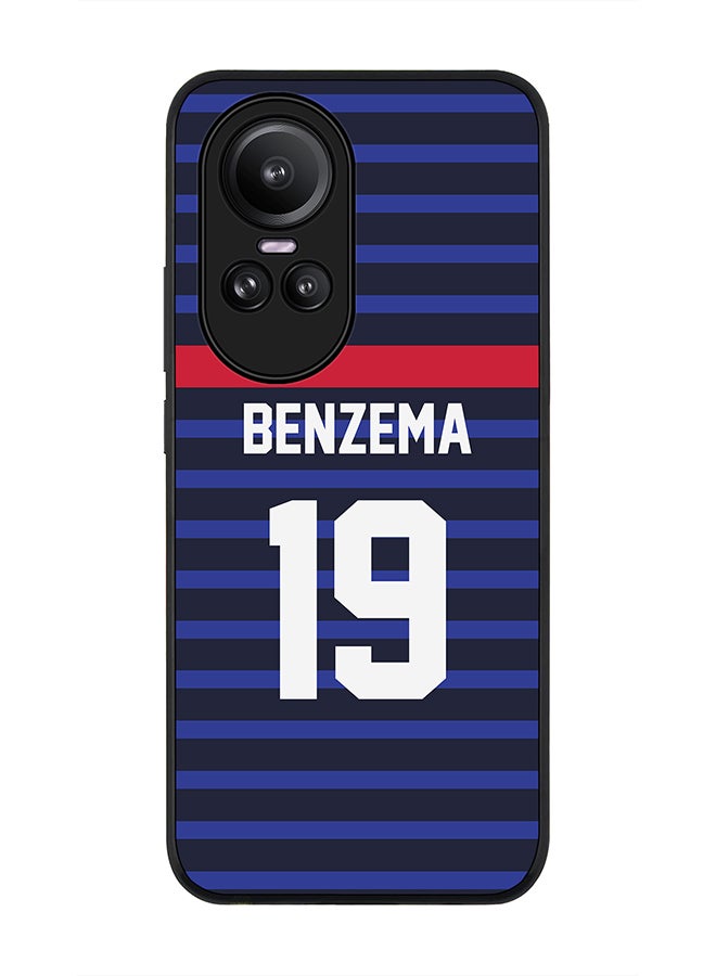 Stylizedd Rugged Black Edge case for Oppo Reno10 / Oppo Reno10 Pro, Custom Slim fit Thin Phone Case Cover - Football Team - France, Player Name - Benzema - Image 1
