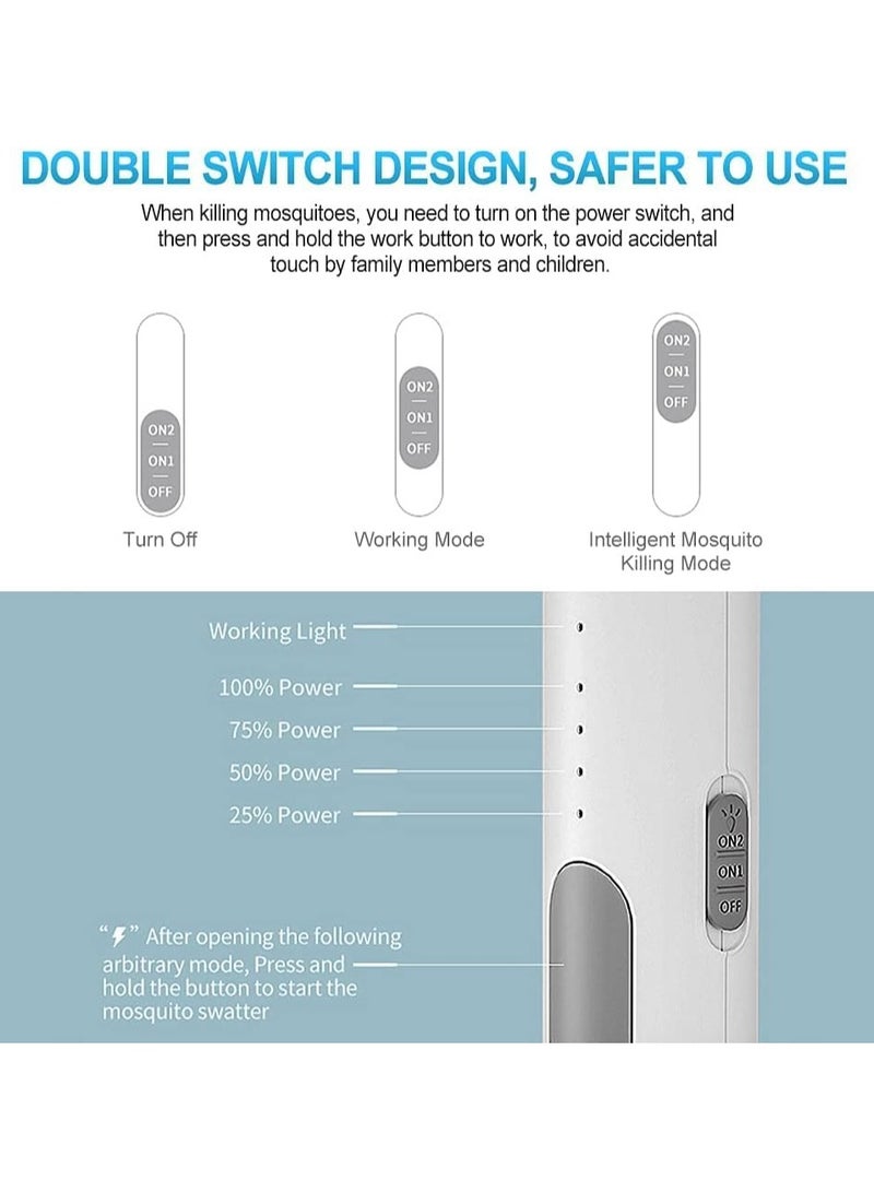Scrolls Electric Bug Zapper, Instant Fly Swatter Rechargeable Racket, High Duty 3200V, Electric Bug Zapper Racket - Fly Killer USB Rechargeable Fly Zapper Indoor Safe (2 Pack, 810mAH, 2) - Image 3