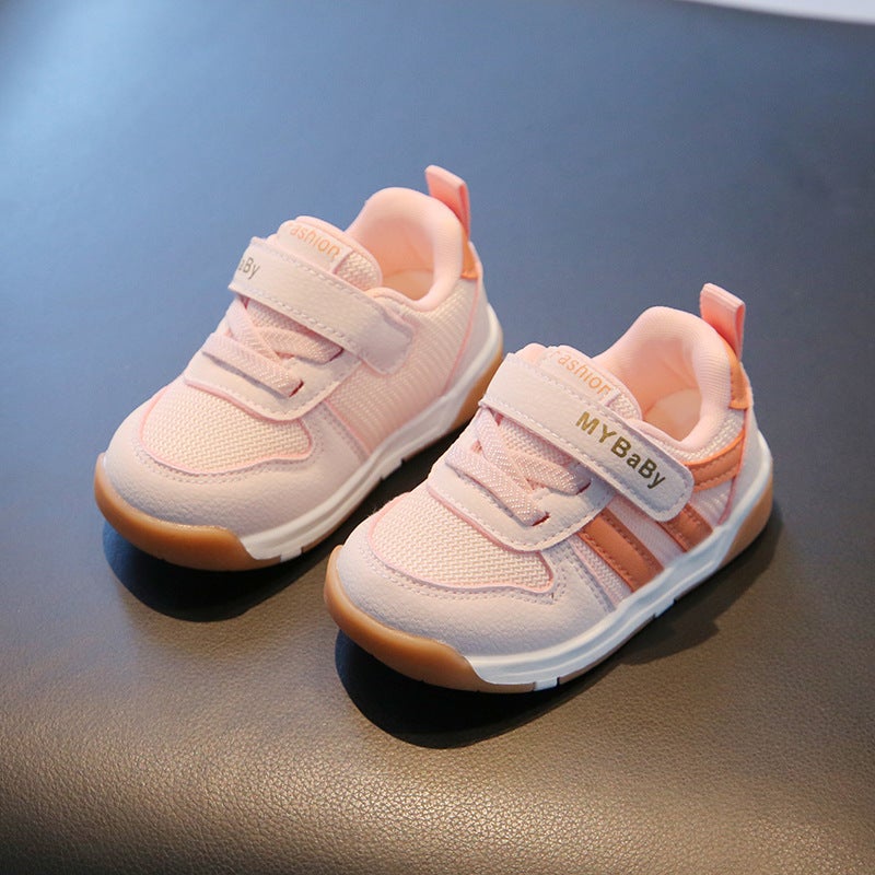 Spring Autumn Kids Mesh Sneakers Breathable Anti-slip Toddler Shoes Pink