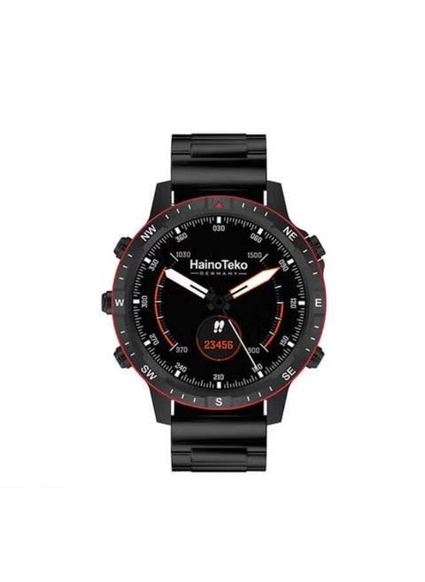 Haino Teko RW 49 Round Shape AMOLED Display Smartwatch With 3 Pair Strap – Black