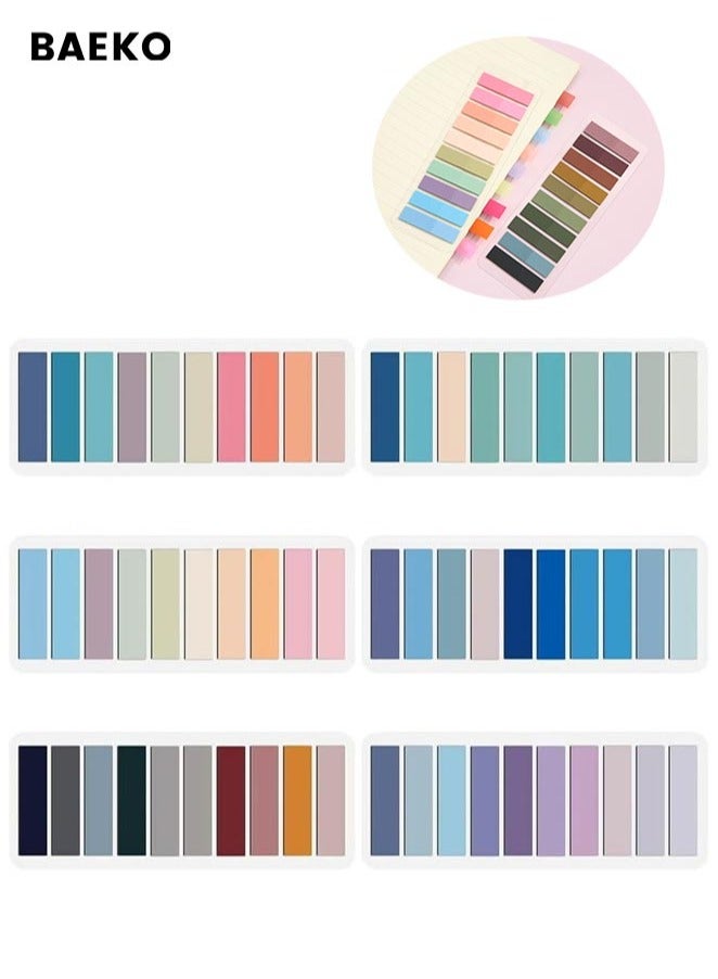 BAEKO 1200Pcs Sticky Tabs, Transparent Sticky Notes Flags Pastel Book Tabs Writable Annotation Tabs Morandi Page Markers Clear Index Tabs Translucent Index Stickers for Books Office Supplies - Image 1