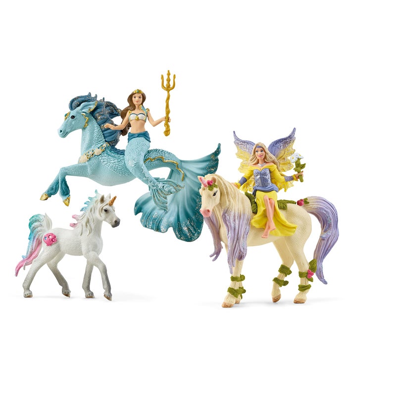 Schleich Bayala 7 PC Mermaid Unicorn and Fairy Toy Starter Set for Girls and Boys Cute Fairies and Unicorn Figures with Accessories Fantasy Figurine Animal Playset for Kids Ages 5 72178 - Image 4