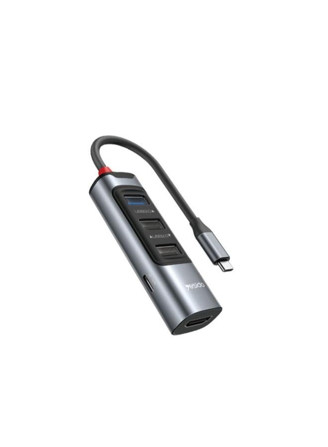 HB22 5 IN 1 USB C HUB | PD 100W For Laptop Tablet Mobile Phone Support OTG Function Adapter