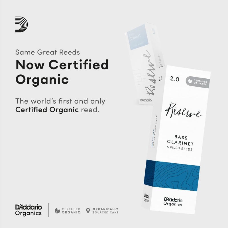 RICO قصب كلارينيت باص عضوي من د'أداريو - ملفوف، قوة 2.0، عبوة 5 قطع - Image 3