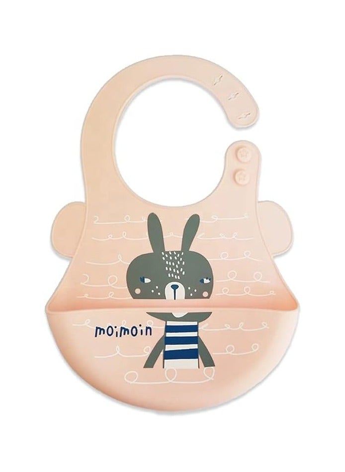 Pixie Baby Silicone Bibs Easily Clean, Soft Adjustable Waterproof Toddler Silicone Bibs for Babies Girl and Boy Squirrel - Image 1