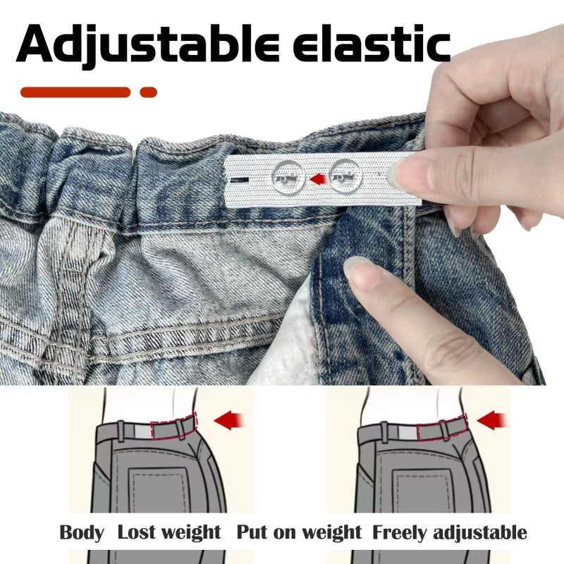 Fizzest Jeans Button Tightener Pants Adjuster Waist Tightener for Pants Women Men and Children,Waist Clip Pack of 6 White - Image 3