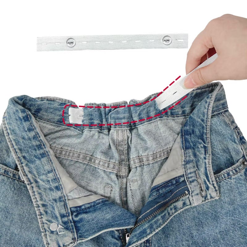 Fizzest Jeans Button Tightener Pants Adjuster Waist Tightener for Pants Women Men and Children,Waist Clip Pack of 6 White - Image 1