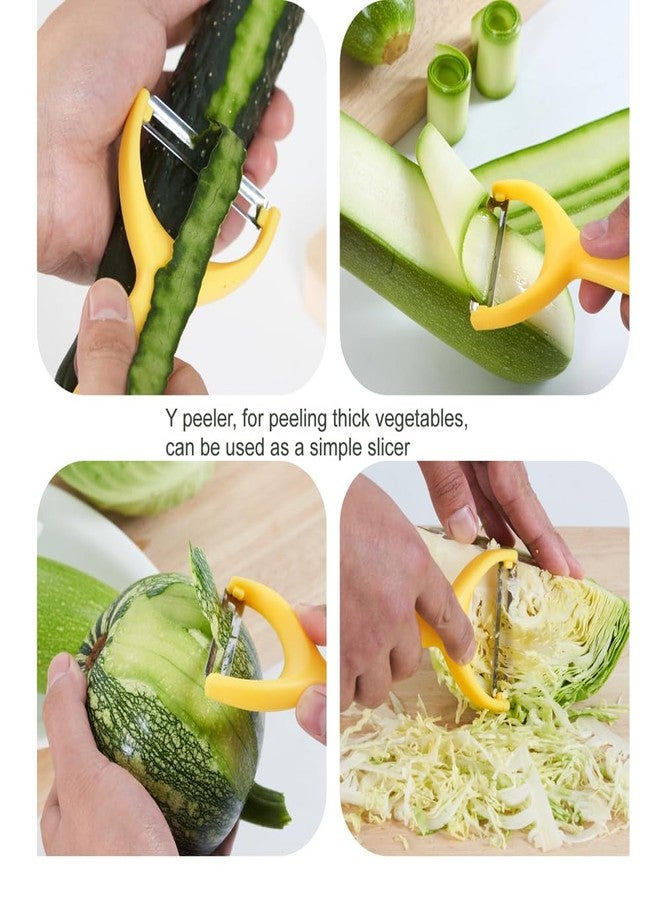 Soft Home Multi-Functional Kitchen Peeler Set: Potato, Carrot, Apple Peelers + Corn Remover, Orange Peeler Tool, Y Peeler for Veggie & Fruit (Color-1) - Image 3