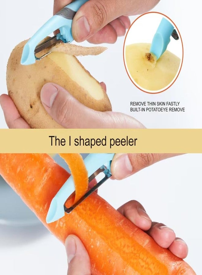 Soft Home Multi-Functional Kitchen Peeler Set: Potato, Carrot, Apple Peelers + Corn Remover, Orange Peeler Tool, Y Peeler for Veggie & Fruit (Color-1) - Image 4