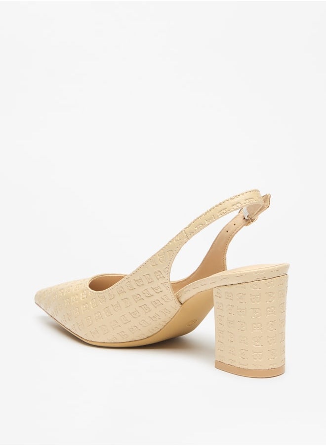 Flora Bella By Shoexpress - Women's Textured Pumps With Buckle Closure And Block Heels - Image 1