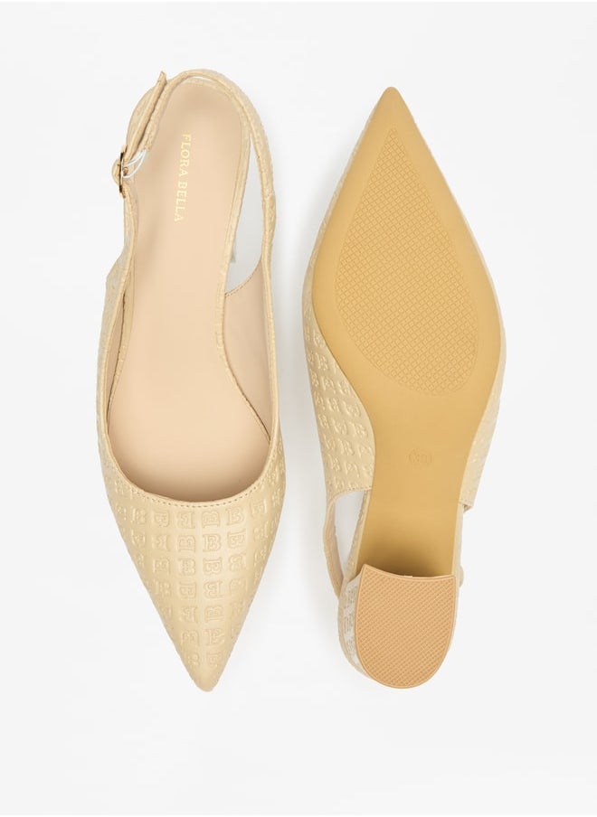Flora Bella By Shoexpress - Women's Textured Pumps With Buckle Closure And Block Heels - Image 1