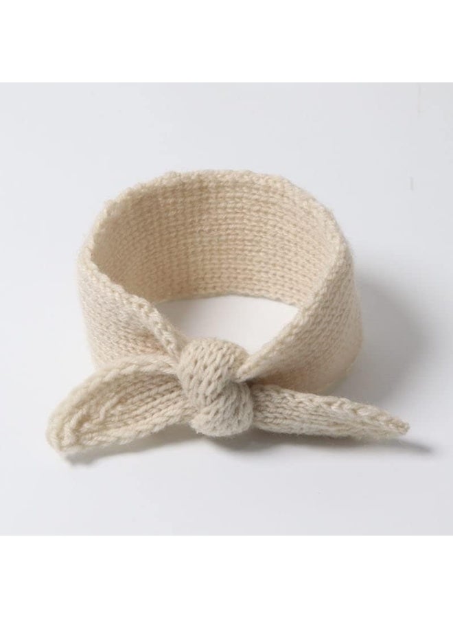 UTOWO Newborn-Infant-Toddler Knitted-Knotbow-Turban Rabbit-Ear-Headbands Baby-Girls Head-Wrap-Headband 0-6 years (Camel + Beige) - Image 4