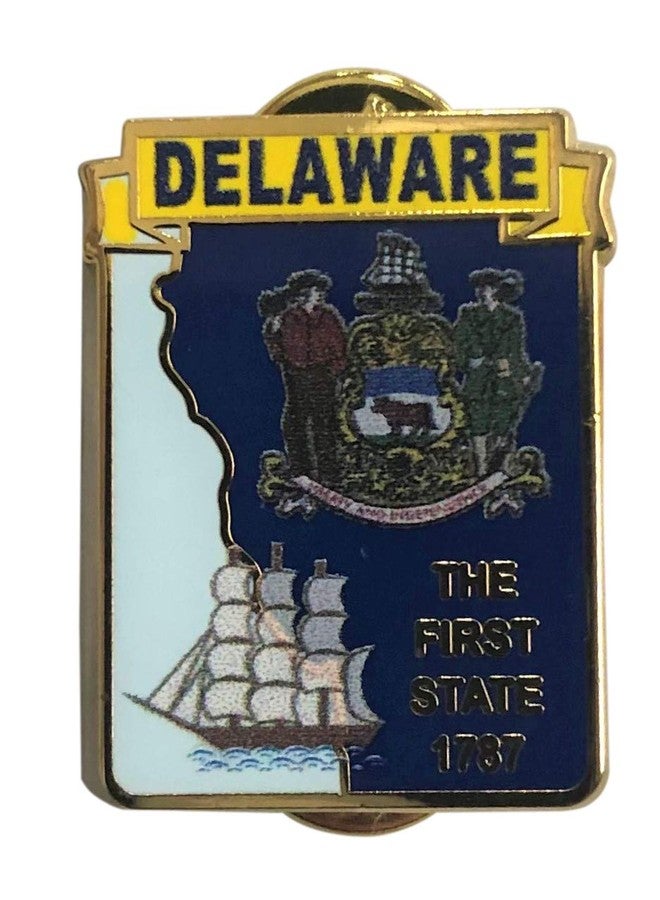 آرتيزان آول دبوس معدني على شكل خريطة ولاية ديلاوير