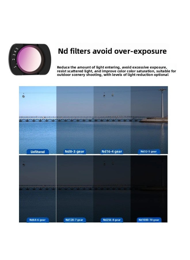 مرشح Mi Diu Dajiang Pocket3 مرشح بدلة مغناطيسية للأشعة فوق البنفسجية مرآة Cpl Polarizer Nd Filter مرآة طرحية سوداء ناعمة اللون: لمرشح DJI Pocket 3 【مرآة ضوء النجوم ذات 4 خطوط】 - Image 3