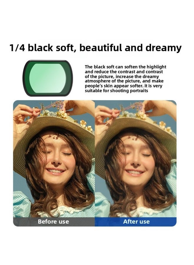 مرشح Mi Diu Dajiang Pocket3 مرشح بدلة مغناطيسية للأشعة فوق البنفسجية مرآة Cpl Polarizer Nd Filter مرآة طرحية سوداء ناعمة اللون: لمرشح DJI Pocket 3 【مرآة ضوء النجوم ذات 4 خطوط】 - Image 5