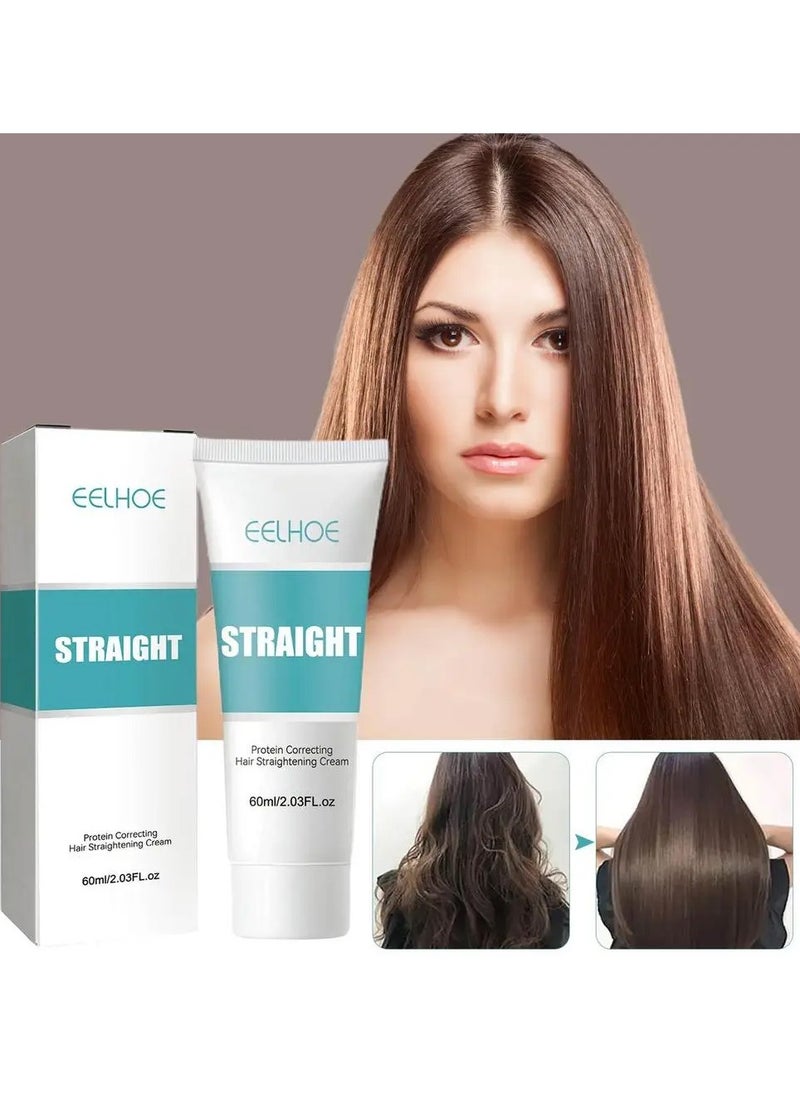 EELHOE - Hair Straightening Cream Moisturising Hair Cream Protective Smoothing Cream for Strong Hair Silky Hair Cream for Straight Hair Anti Frizz Hair Straightening Cream for Soft Hair - Image 1