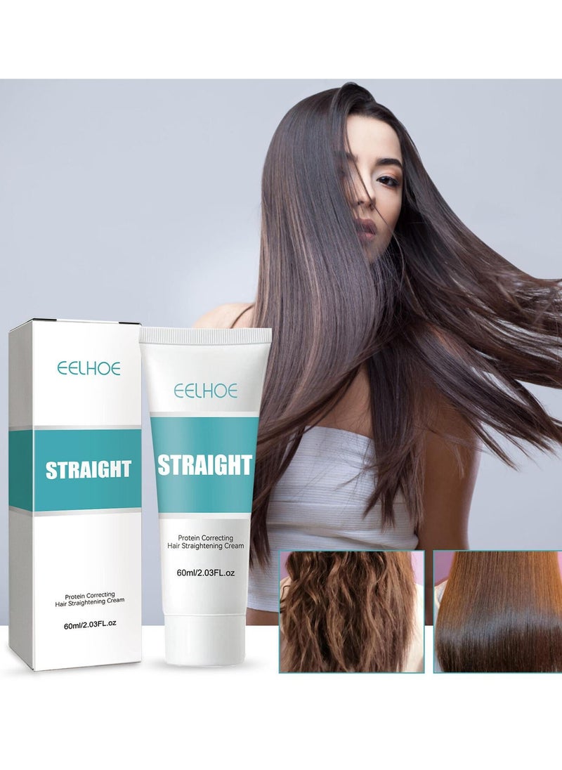 EELHOE - Hair Straightening Cream Moisturising Hair Cream Protective Smoothing Cream for Strong Hair Silky Hair Cream for Straight Hair Anti Frizz Hair Straightening Cream for Soft Hair - Image 1